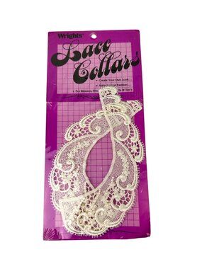 Wrights Lace Collar Vintage New in Package Sewing Scroll Floral Peter Pan Pretty